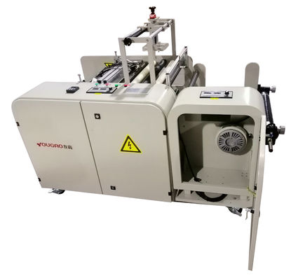PLC Programmable Film Slitting Rewinding Machine Untuk Automatic Payoff Takeup