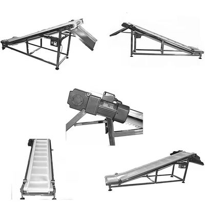 IS09001 Conveyor Kode Botol Tipe Mendaki Dengan Baffle yang Bisa Disesuaikan