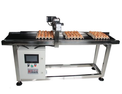E5 Tanggal Pengkodean Eggs Belt Conveyor Step Motor Driven Variable Frequency