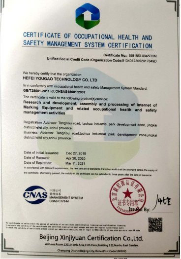 Cina Hefei Luox Yougao Technology Co., Ltd. Sertifikasi